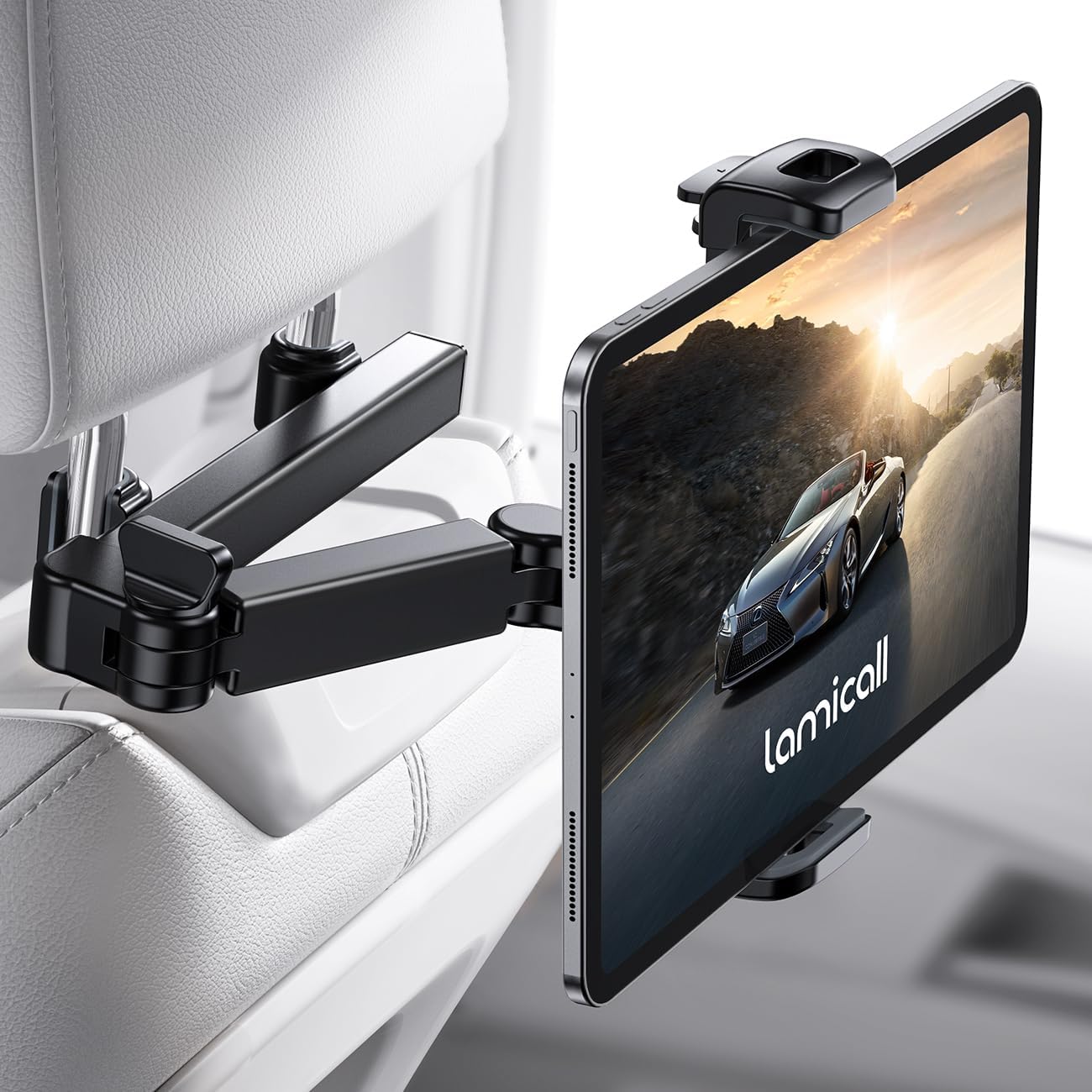 後部座席用タブレットホルダー(ヘッドレスト取り付けタイプ)